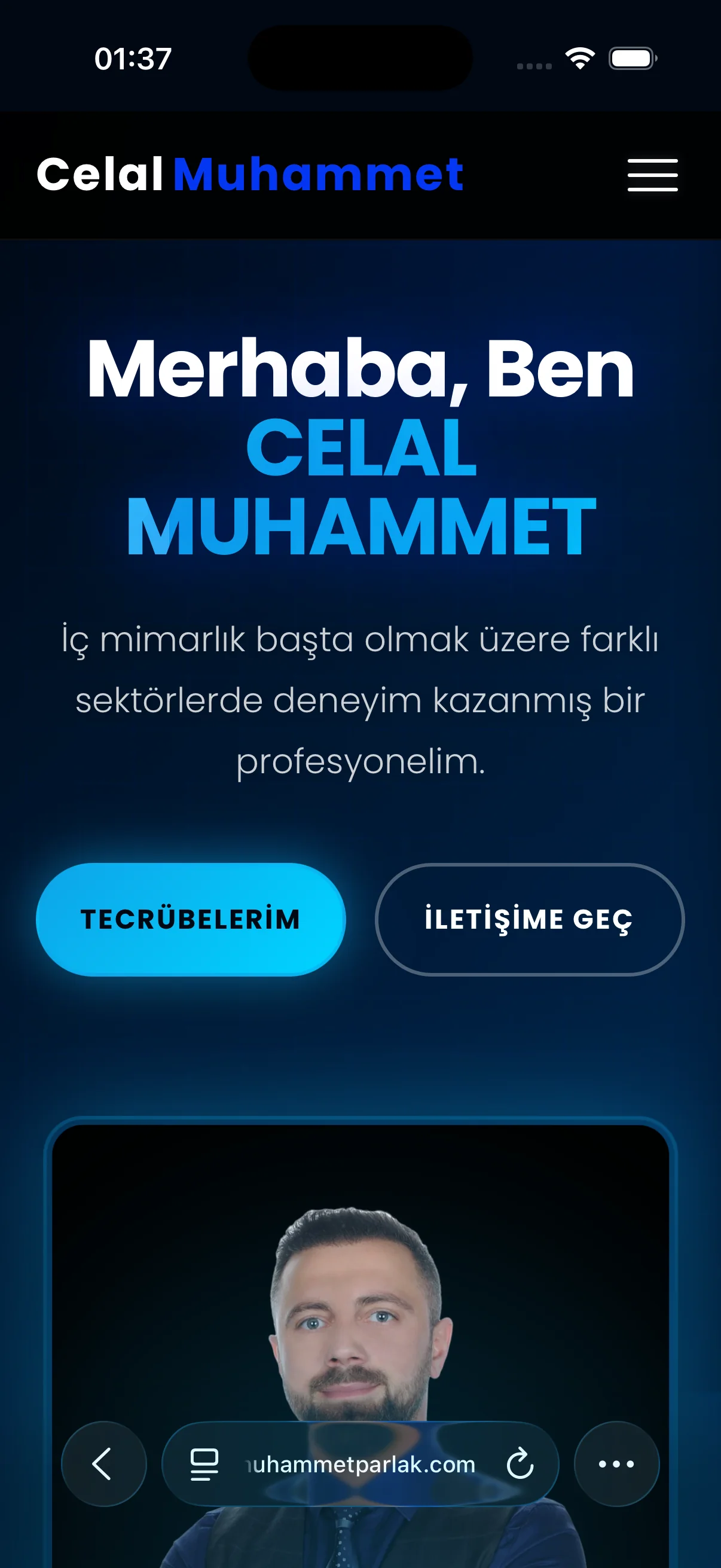 İç Mimar Celal Muhammet Parlak - Portfolio web sitesi ana sayfa