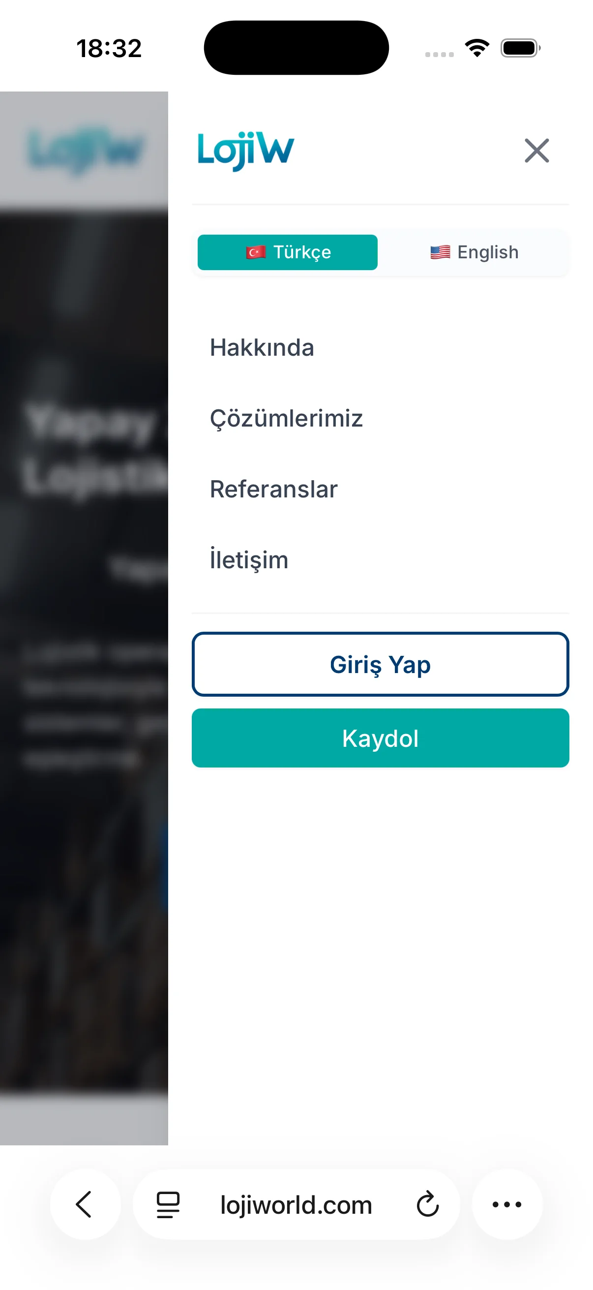 LojiWorld - Sipariş takip ekranı