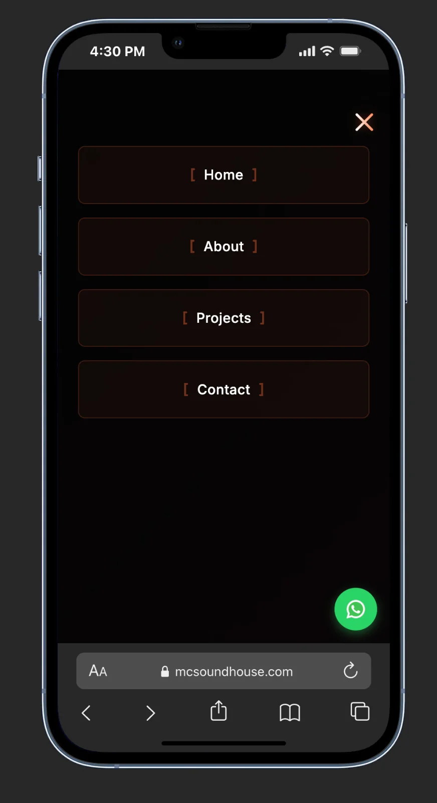 MC Sound House - Hizmetler ve fiyatlandırma menüsü