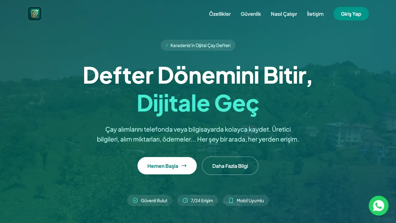 Çay Defteri web sitesi ön izleme