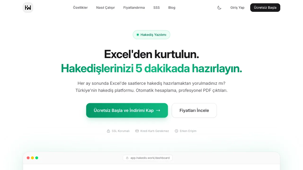 Hakedis.work web sitesi ön izleme